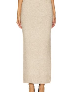 EAVES Amaya Knit Maxi Skirt in Ivory. Size M, S.