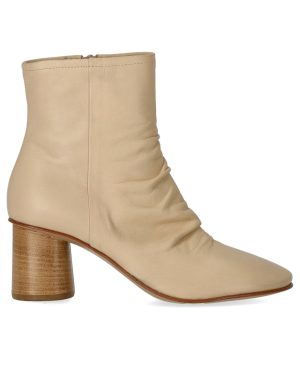 ELENA IACHI CHARME ECRÚ HEELED ANKLE BOOT