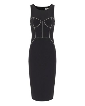 ELISABETTA FRANCHI BLACK SHEATH DRESS