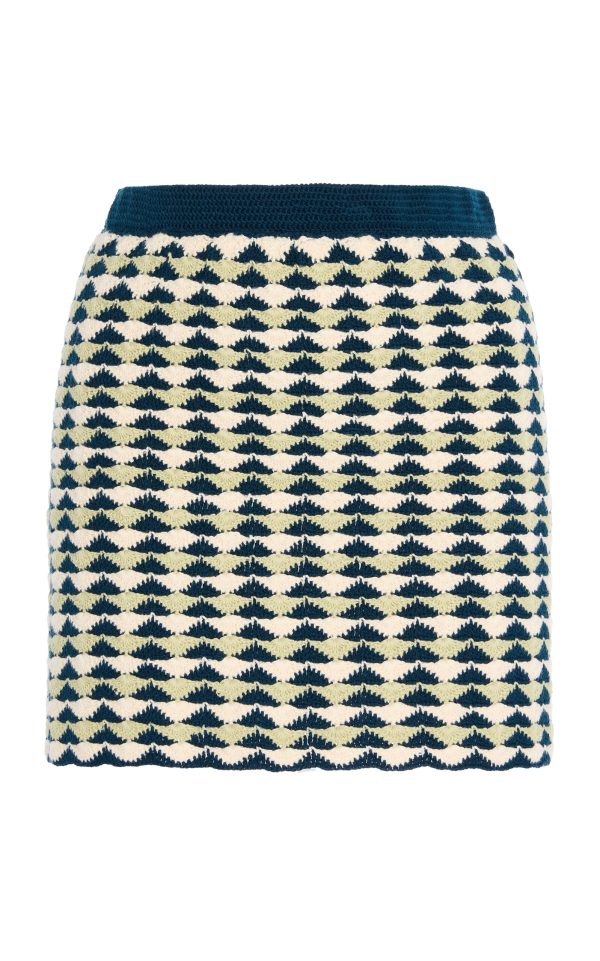 ESCVDO - Exclusive Totora Cotton Knit Mini Skirt - Blue - M - Moda Operandi