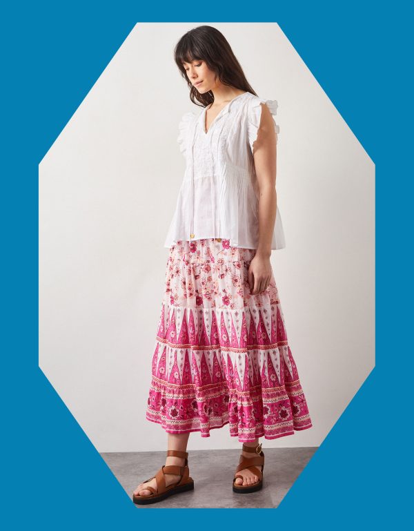 East Clementine Maxi Skirt Pink