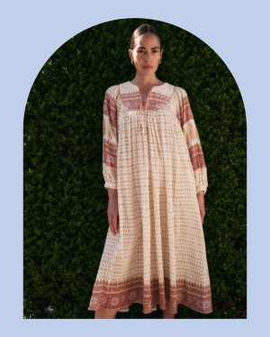 East Tilly Print Smock Dress Yellow