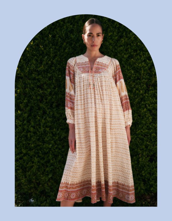 East Tilly Print Smock Dress Yellow