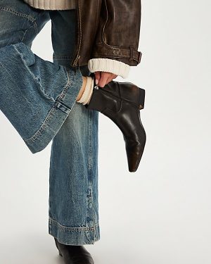 Easy Does It Vegan Ankle Boots by Free People in Chocolate, Size: US 7.5