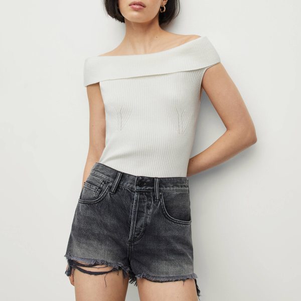 Ecru Livia Off Shoulder Knit Top