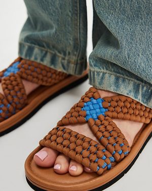 Edge Water Woven Sandals by Free People in Swim Team/Luggage, Size: US 7