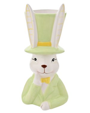 Eggs-traordinary Gifting Company Bunny in Top Hat Green Planter - Large
