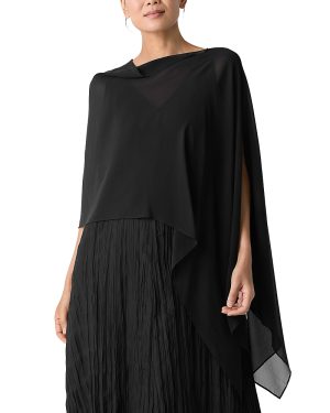 Eileen Fisher Sheer Silk Georgette Silk Wrap Jacket