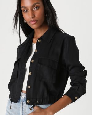 Eldora Black Cropped Utility Jacket