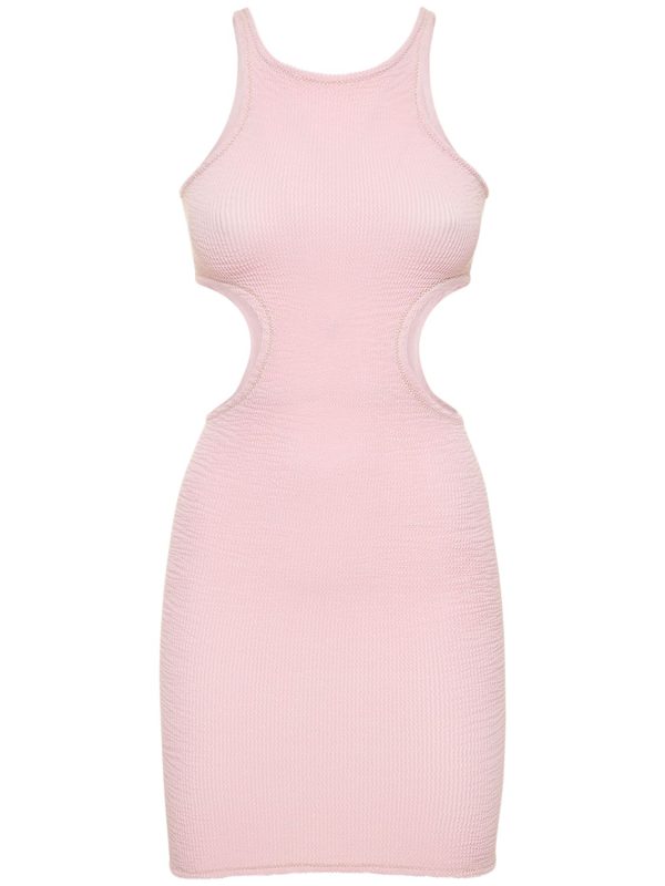 Ele Cut Out Crinkle Stretch Mini Dress