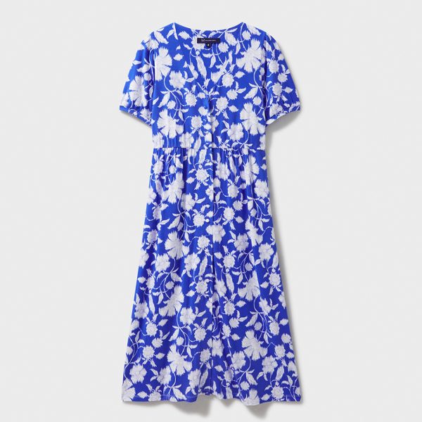 Electric Blue Printed Kiki Tea Dress