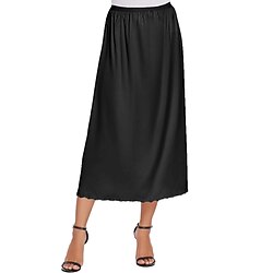 Elegant 1950s Midi Under Skirt Half Slip Satin Skirt Lace Women's Dailywear Bachelorette Party Adults' Skirt All Seasons