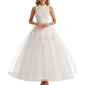 Elegant Classic Lolita Rococo Ankle Length Petticoat Hoop Skirt Under Skirt Crinoline Bride Bridal 4 Layers Ball Gown A-Line Women's Wedding Party Wedding Gues