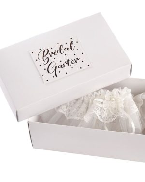 Elegant White Lace Bridal Garter With Gift Box | Elasticated Lace Leg Thigh Garter | Wedding Garter Keepsake Wedding Accessories