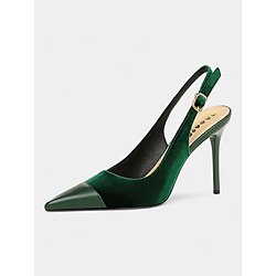Elegant Women's Burgundy Pointed Toe Stiletto Slingback Heels - Chic and Sophisticated Shoes for Evening Wear, Parties, or Formal Events