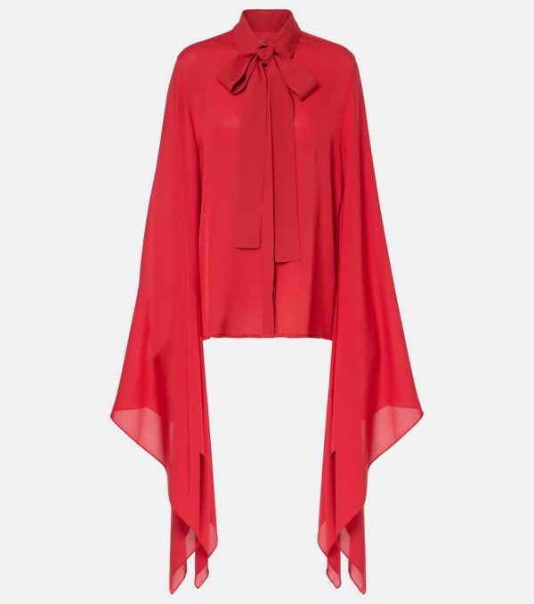 Elie Saab Tie-neck silk blouse