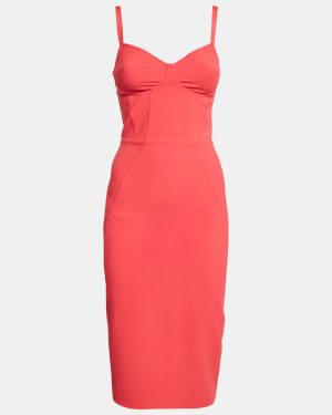 Elisabetta Franchi Pink Stretch Crepe Sheath Dress S