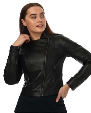 Elle Annette Leather Jacket - Black