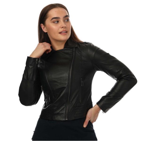 Elle Annette Leather Jacket - Black