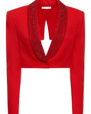 Embellished Wool Cropped Blazer
