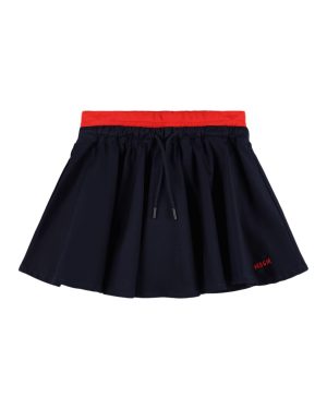 Embroidered Cotton Pleated Skirt