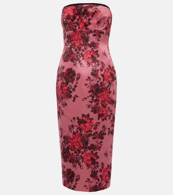 Emilia Wickstead Adalina floral strapless midi dress