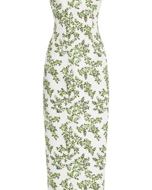 Emilia Wickstead - Leila Strapless Taffeta Midi Dress - Green - UK 8 - Moda Operandi