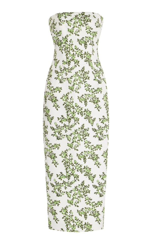 Emilia Wickstead - Leila Strapless Taffeta Midi Dress - Green - UK 8 - Moda Operandi