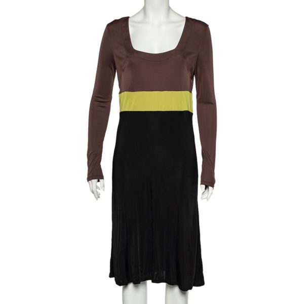 Emilio Pucci Firenze Black Colorblock Jersey Sheath Dress L