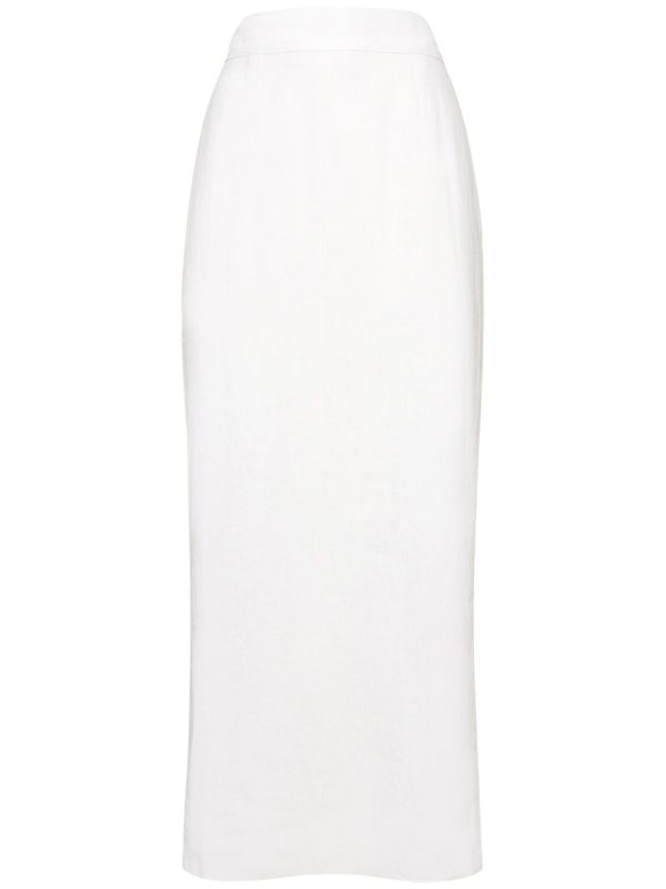 Emma Linen Midi Pencil Skirt