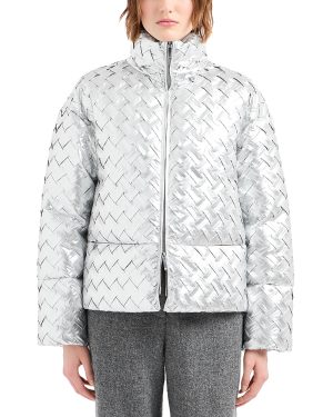 Emporio Armani Metallic Technoweave Puffer Jacket