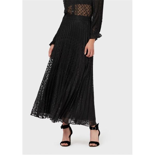 Emporio Armani Pleated Maxi Skirt - Black