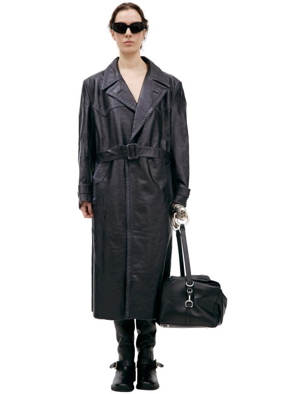 Enfants Riches Deprimes Leather trench coat with belt