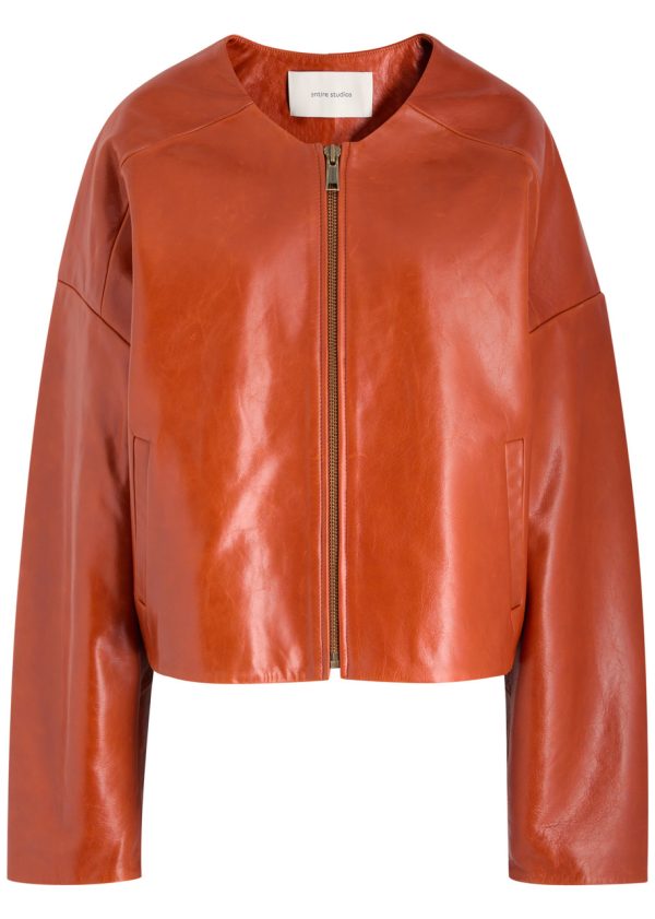 Entire Studios Arced Quilted Leather Jacket - Copper - S (UK8-10 / S)