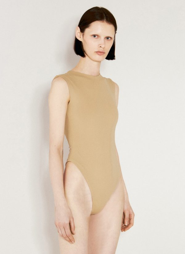 Entire Studios Sleeveless Bodysuit - Woman Tops Beige L