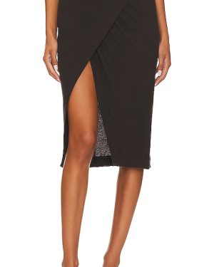 Enza Costa Cashmere Wrap Skirt in Chocolate. Size L, S, XL, XS.