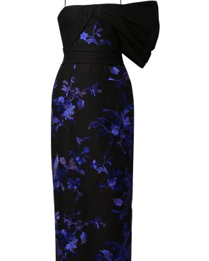 Erdem - Asymmetric Embroidered Cotton-Silk Midi Dress - Multi - UK 14 - Moda Operandi