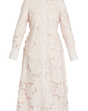 Erdem - Cutout Cotton-Blend Midi Shirt Dress - Light Pink - UK 14 - Only At Moda Operandi