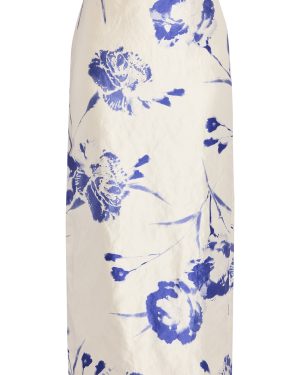 Erdem - Printed Pencil Midi Skirt - White - UK 8 - Moda Operandi