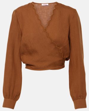 Eres Joli scalloped linen wrap top