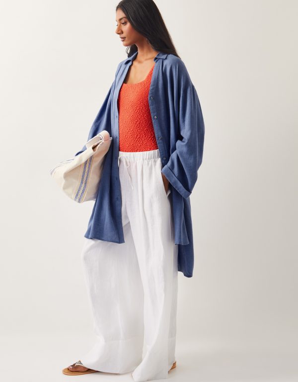 Esme Beach Shirt Dress Blue