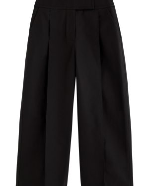 Esse Studios Juna Cropped Wide-leg Cotton Trousers - Black - 8 (UK8 / S)