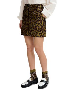 Essentiel Antwerp Leopard Jacquard Mini Skirt