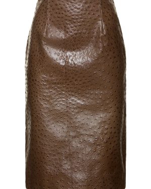 Este Leather Pencil Midi Skirt