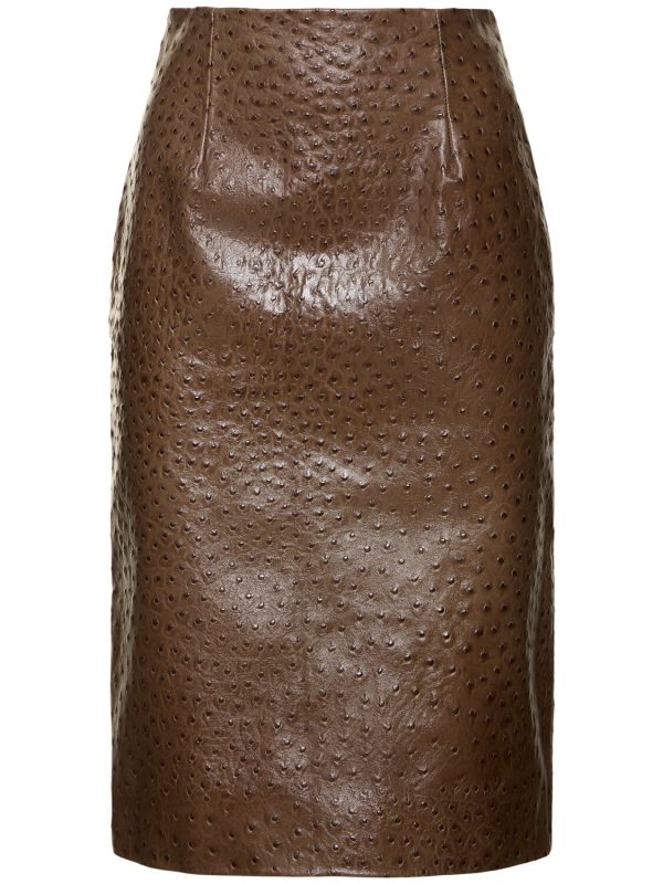 Este Leather Pencil Midi Skirt