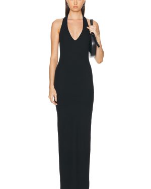 Eterne Halter Maxi Dress in Black - Black. Size XL (also in ).