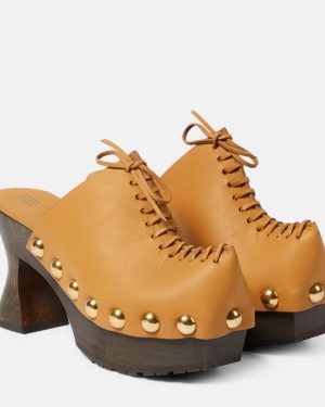 Etro 50 leather platform clogs