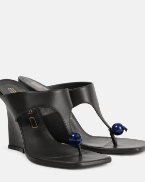Etro 90 leather wedge sandals