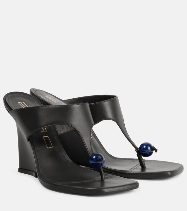 Etro 90 leather wedge sandals
