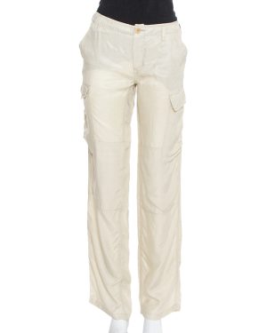 Etro Beige Cupro Cargo Trousers M